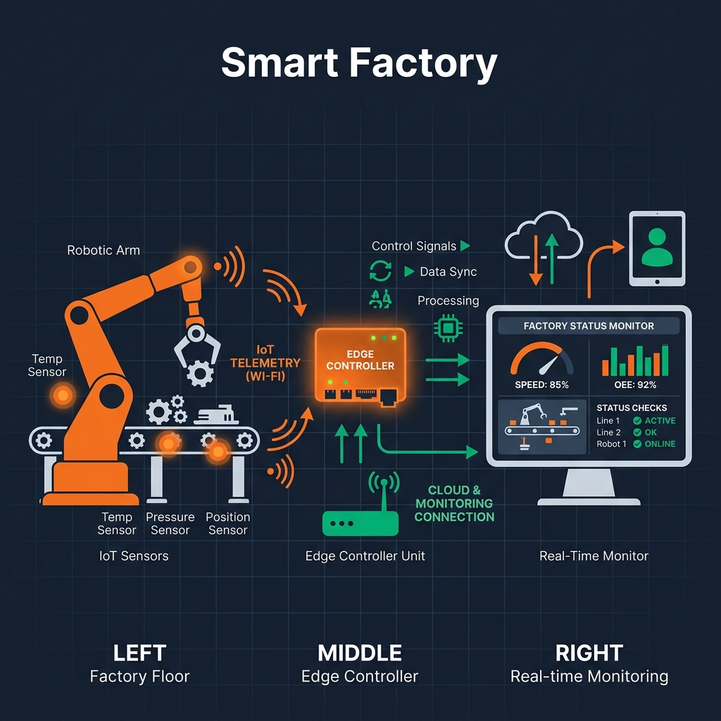 Smart Factory Conceptual Architectural Diagram